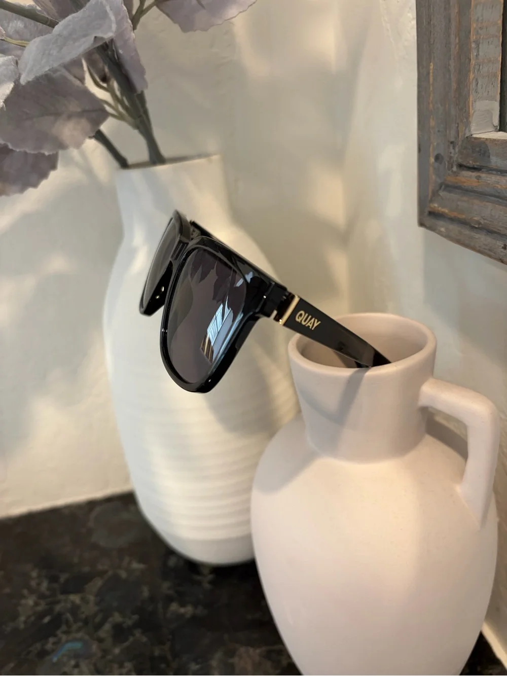 Quay Australia Black Sunglasses with Gold Logo